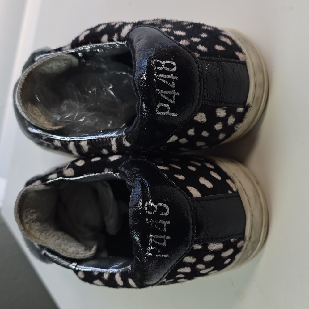 P448 Black and Silver Calf Patterned Sneakers - Picture 7 of 14
